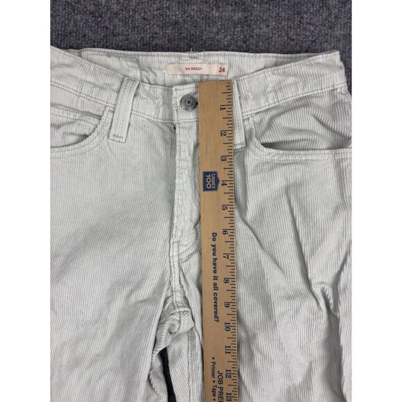 Levi's Pants Womens 24x31 Light Green 94 Baggy Corduroy High Rise Loose Fit - Picture 4 of 10